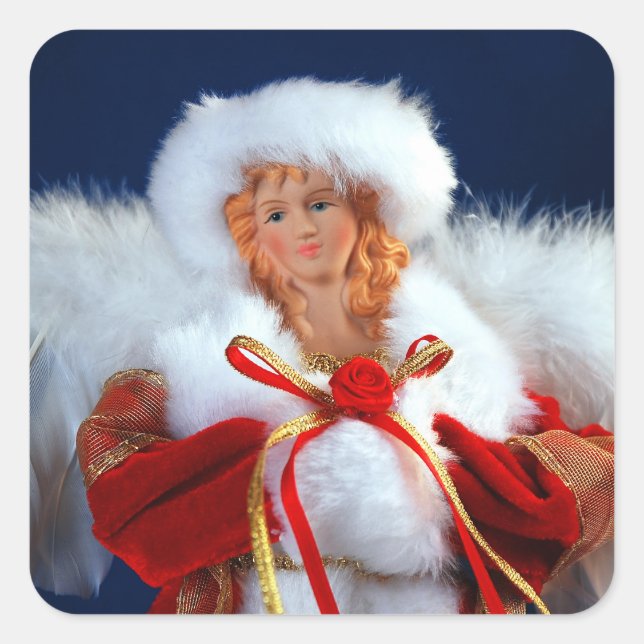 Sticker Carré Belle impression d'ange de Noël (Devant)