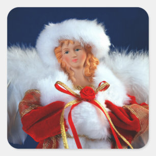 Sticker Carré Belle impression d'ange de Noël