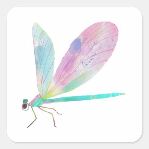 Sticker Carré Belle libellule