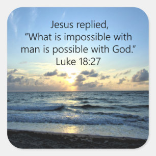 STICKER CARRÉ BELLE LUKE 18:27 SLEURISME