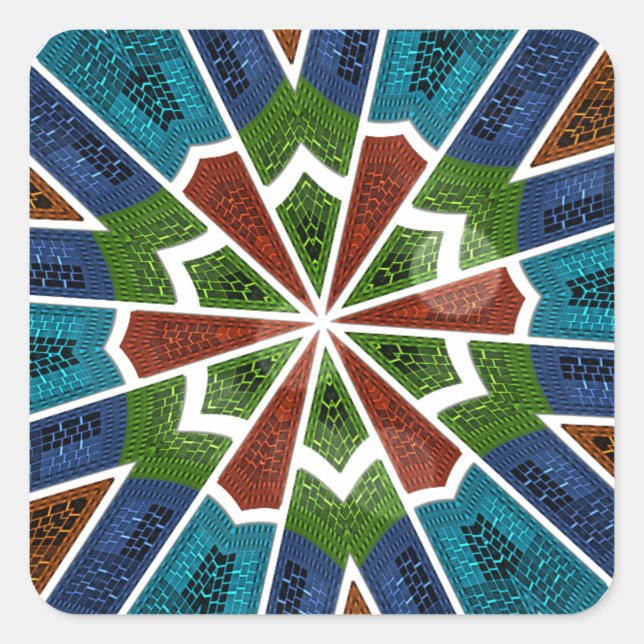 Sticker Carré Belle Tendance asiatique Textile Design Art (Devant)