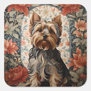 Sticker Carré Belle Yorkie   Yorkshire Terrier Portrait