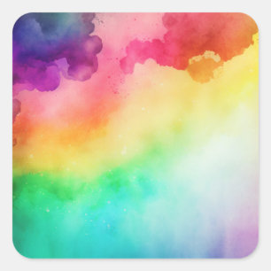 Sticker Carré Belles couleurs arc-en-ciel Design abstrait