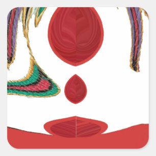 Sticker Carré Belles couleurs rouge, blanc, violet, vert texture