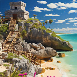 Sticker Carré Belleza de Tulum: Camiseta de la Riviera Maya