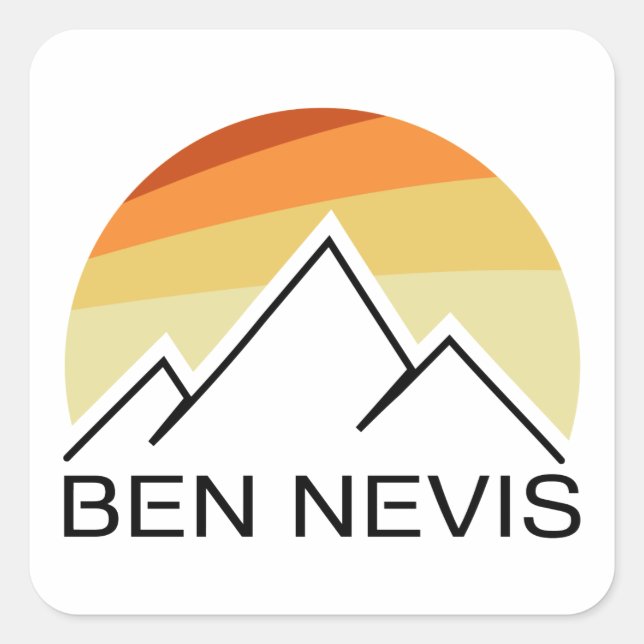 Sticker Carré Ben Nevis Retro (Devant)
