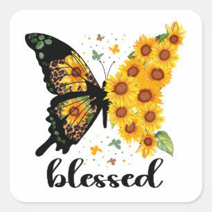Sticker Carré Béni Jésus A Mon Beurre Papillon Chrétien