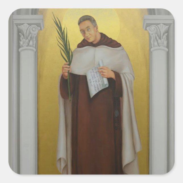 Sticker Carré Béni Titus Brandsma Carmelite Priest Carte Sainte (Devant)