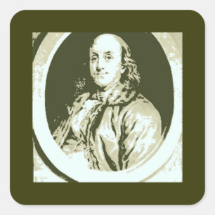 Sticker Carré Benjamin Franklin