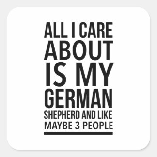 Sticker Carré Berger allemand drôle