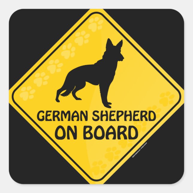 Sticker Carré Berger allemand Xing (Devant)