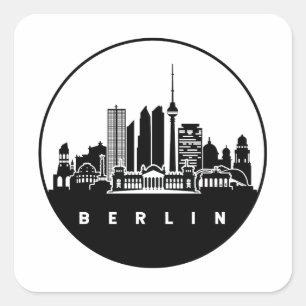 Sticker Carré Berlin Allemagne Skyline