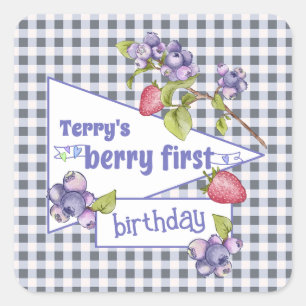 Sticker Carré Berry Premier anniversaire
