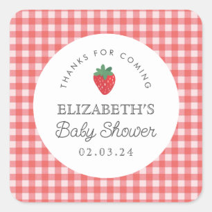Sticker Carré Berry Sweet Baby shower pique-nique