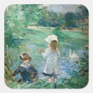 Sticker Carré Berthe Morisot - À côté d'un lac