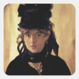Sticker Carré Berthe Morisot avec un bouquet des violettes