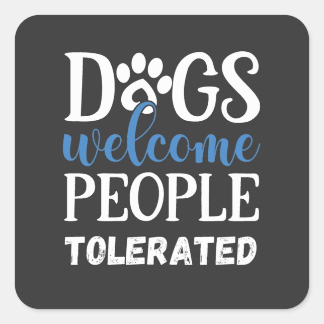 Sticker Carré Besoins de l'exercice de chien (Devant)