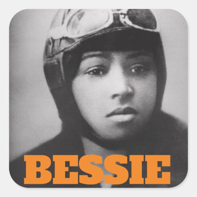 Sticker Carré Bessie Coleman - Pionnier de l'aviation (Devant)