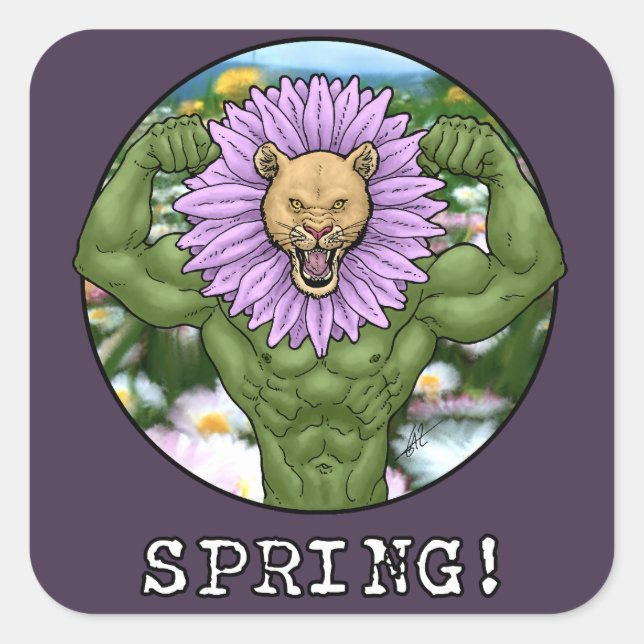 Sticker Carré Bête de printemps (Devant)