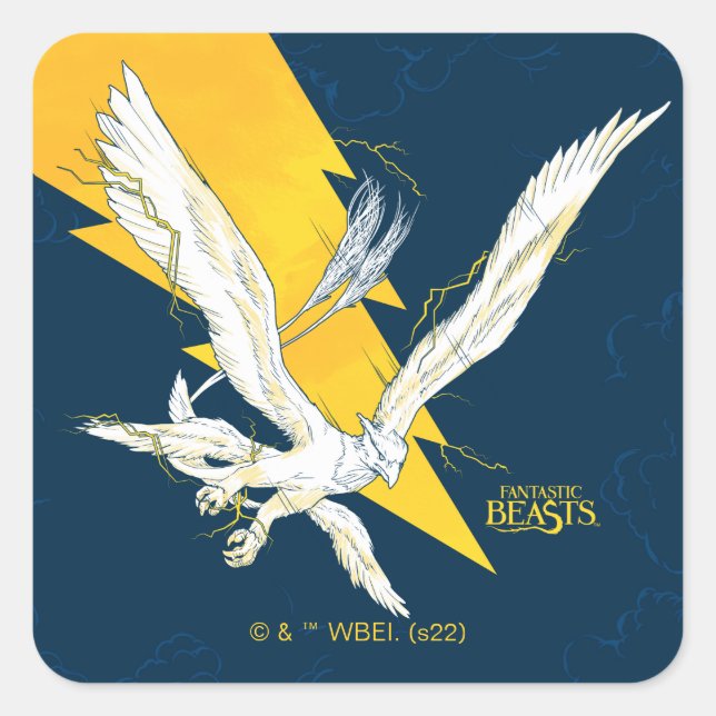 Sticker Carré Bêtes fantastiques Thunderbird (Devant)