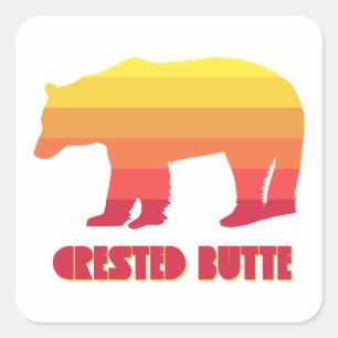 Sticker Carré Beurre de Crête Colorado Ours arc-en-ciel