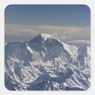 Sticker Carré BHOUTAN. Neige éternelle sur l'Everest Mountain,