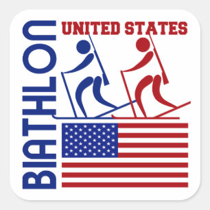 Sticker Carré Biathlon États-Unis