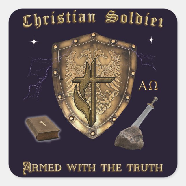 Sticker Carré Bible Christian (Devant)