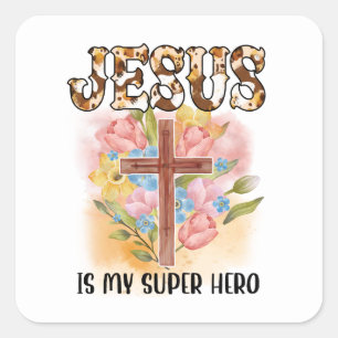 Sticker Carré Bible personnalisé verset chrétien Jésus Dieu