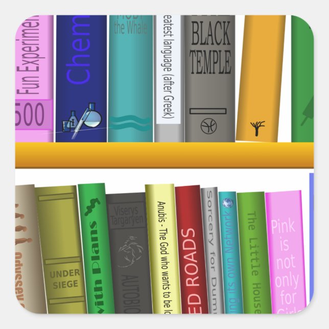 Sticker Carré bibliothèque bibliothèque bibliothèque lecture (Devant)