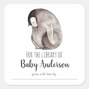 Sticker Carré Bibliothèque de Baby shower de l'empereur Baby Pen
