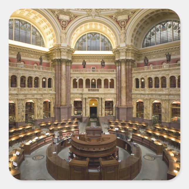 Sticker Carré Bibliothèque du Congrès (Devant)
