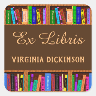 Sticker Carré Bibliothèque Ex Libris Libris Librairie Librairie 