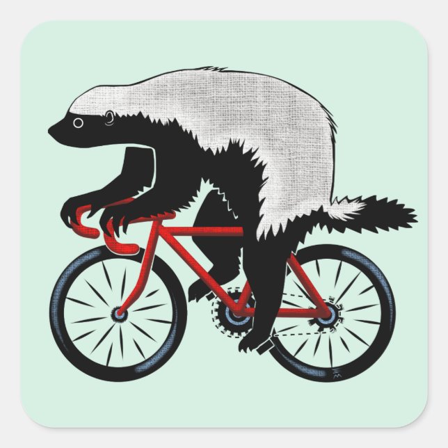 Sticker Carré Bicycle Honey Badger (Devant)