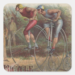 Sticker Carré Bicyclettes victoriennes haute roue