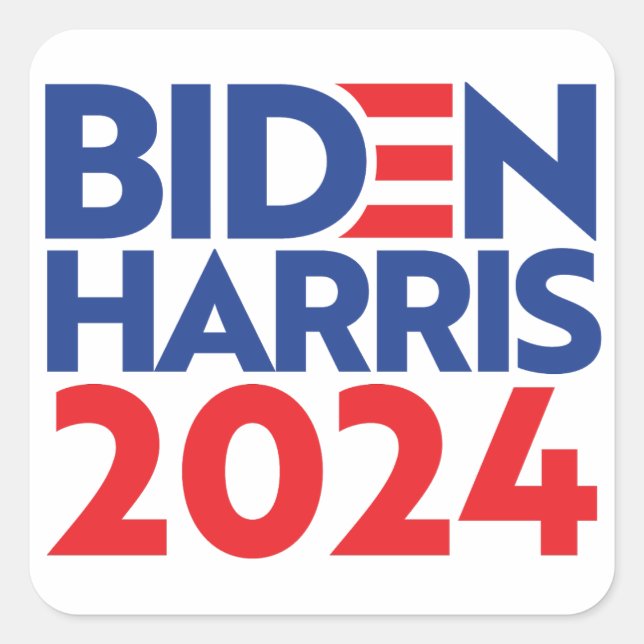 Sticker Carré Biden Harris 2024 (Devant)