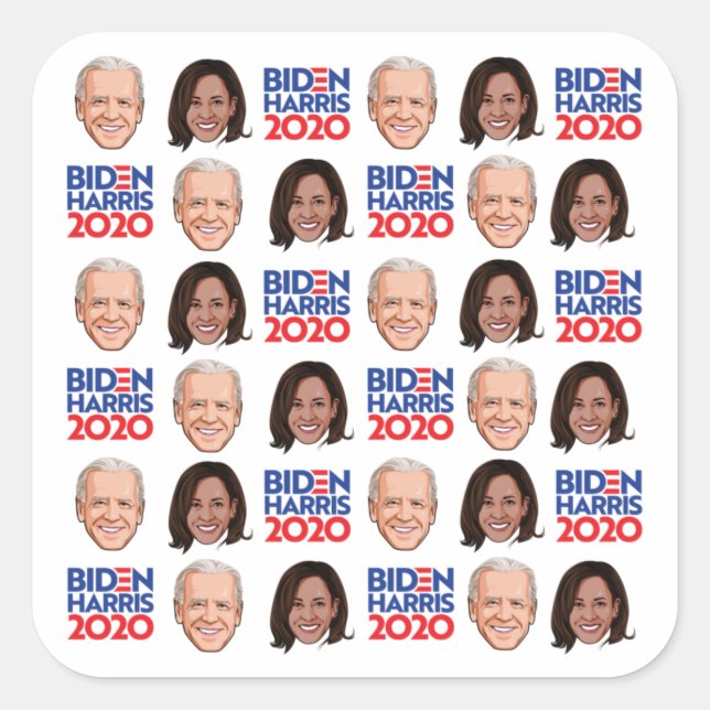 Sticker Carré Biden Harris / Joe et Kamala (Devant)