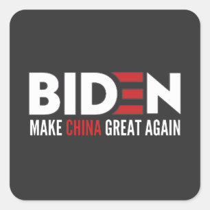 Sticker Carré biden Make China Great Again