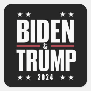Sticker Carré Biden Trump 2024 Élection Drôle Présidentiel VP