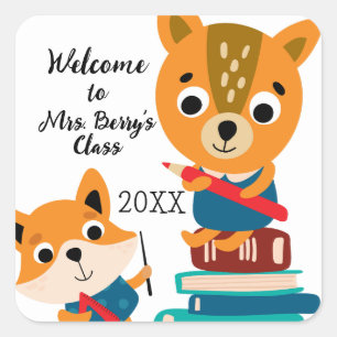 Sticker Carré Bienvenue à l'enseignant de classe