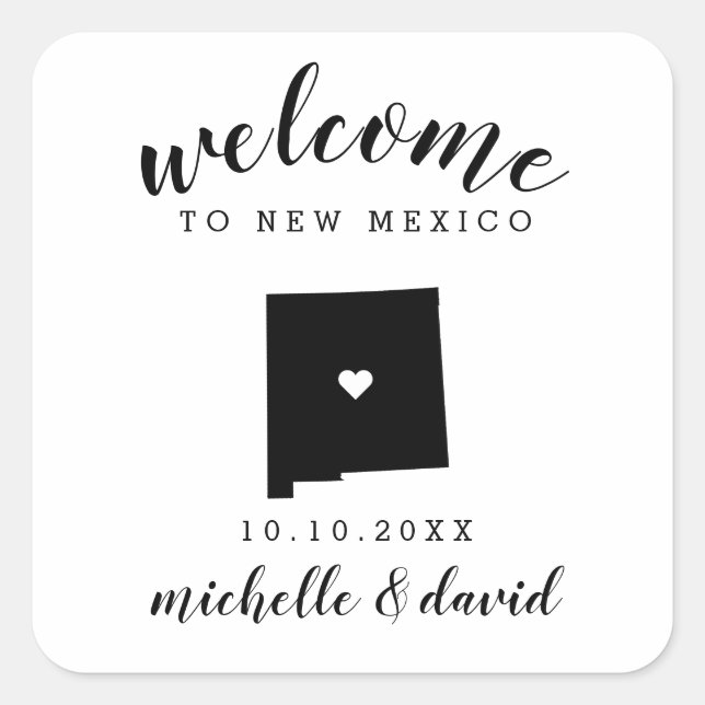 Sticker Carré Bienvenue au Nouveau-Mexique | Service personnalis (Devant)