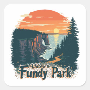 Sticker Carré Bienvenue au parc national canadien Fundy