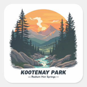 Sticker Carré Bienvenue au parc national canadien Kootenay