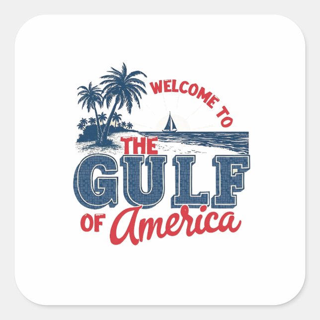 Sticker Carré Bienvenue dans le Golfe d'Amérique Immigrant Mexic (Devant)