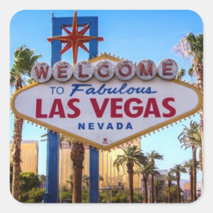 Sticker Carré Bienvenue Sur Les Fabulous Las Vegas Carrés Stick