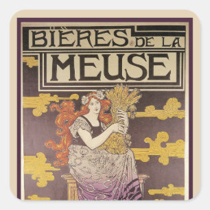 Sticker Carré Bière de la Meuse par Marc Auguste Bastard