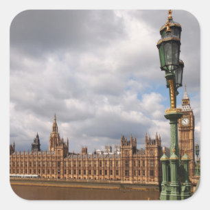 Sticker Carré Big Ben et Chambres du Parlement dans