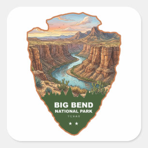 Sticker Carré Big Bend National Park Arrowhead