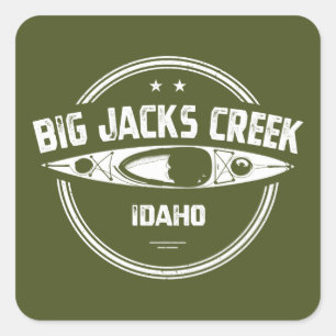 Sticker Carré Big Jacks Creek Wild Et Rivière Pittoresque Idaho 