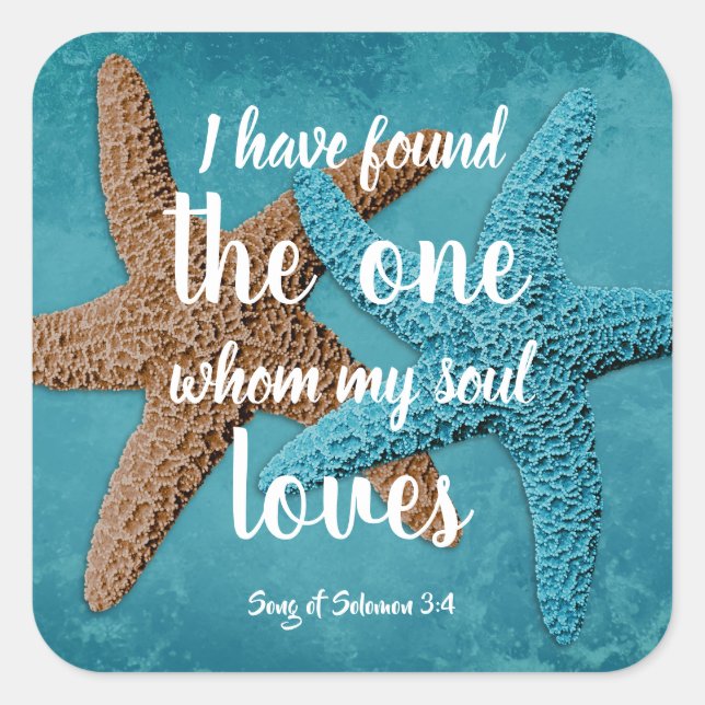 Sticker Carré Big Starfish My Soul Loves Sceau Enveloppe de l'éc (Devant)